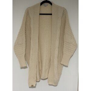 Simply Southern Women’s Cream Chunky Open Front Cable Knit Cardigan Size Large